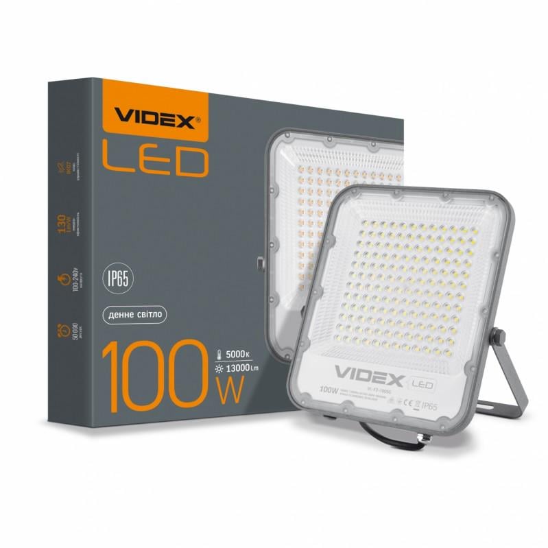 Прожектор VIDEX PREMIUM 100W 5000K 220V Серый VL-F2-1005G - фото 2