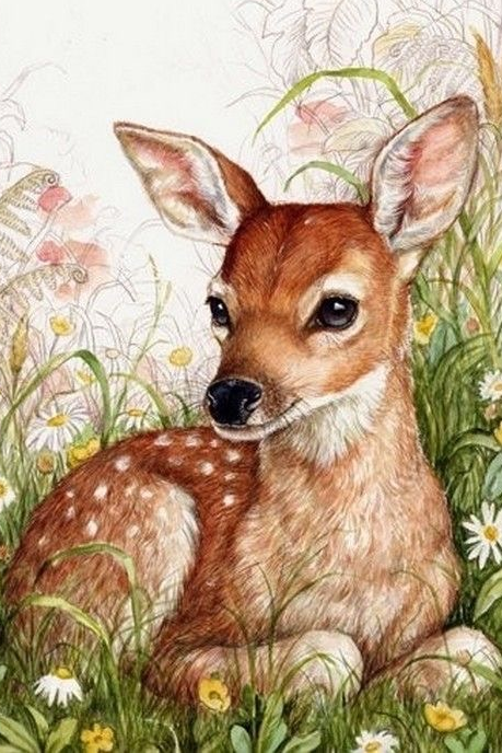 Набор алмазной мозаики на подрамнике Маленький Бемби 20x30 см (AS2354п)