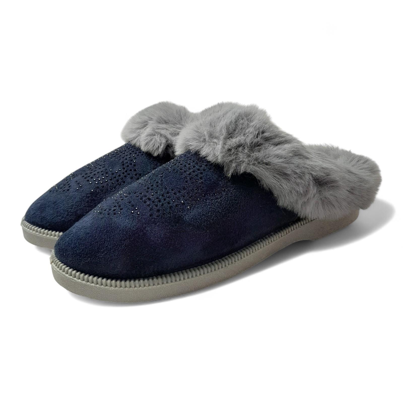 Домашние тапочки женские теплые Progress р. 38 24 см Синий (2786457717) - фото 1