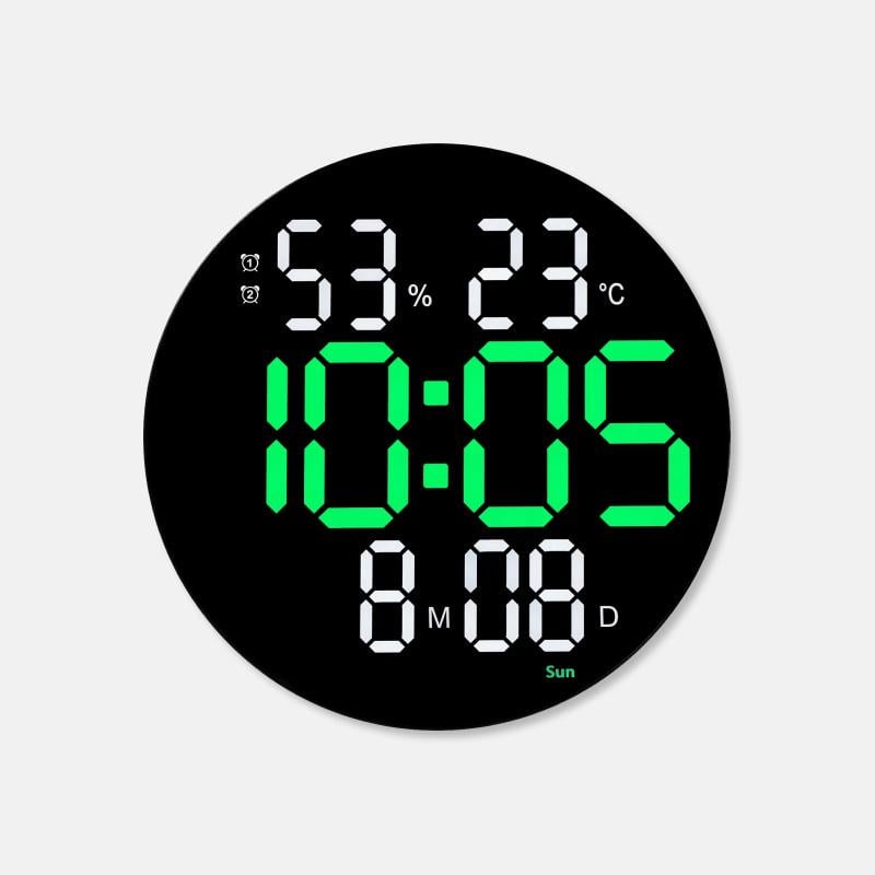 Часы настенные электронные 3813L с термометром/гигрометром и календарем Black Часы настенные электронные 3813L с термометром/гигрометром и календарем Black