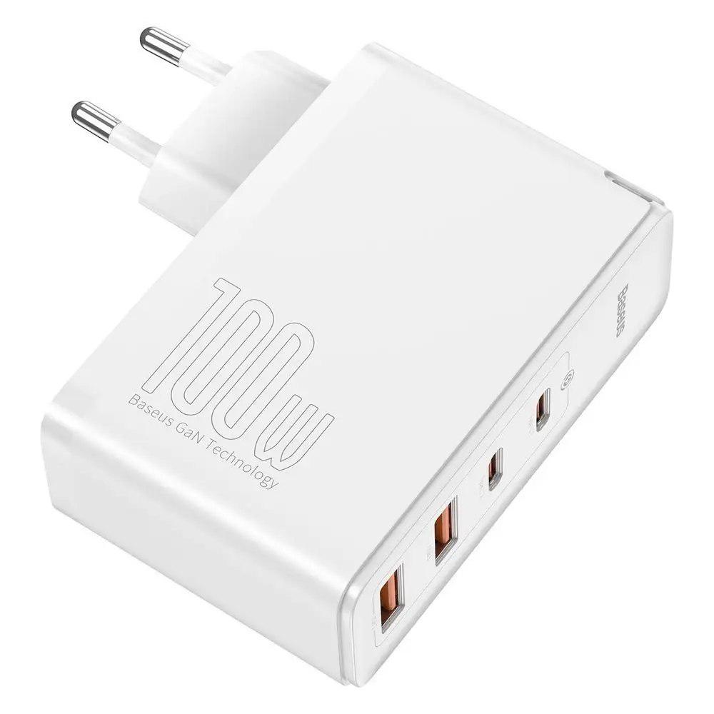 Зарядное устройство BASEUS 100W Quick GaN2 Pro QC4.0+PD3.0 2USB+2Type-C 5A с кабелем Type-C to Type-C 100W 20V/5A 1 м White - фото 8