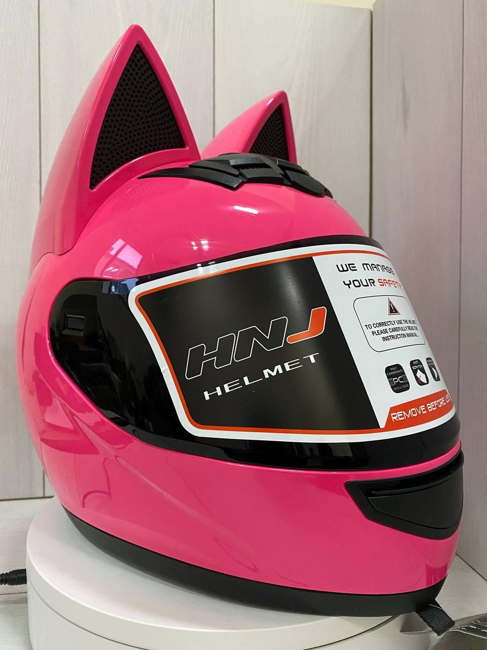 Мотошолом з вушками Virtue MS-1653 LC Racing H104S S Рожевий