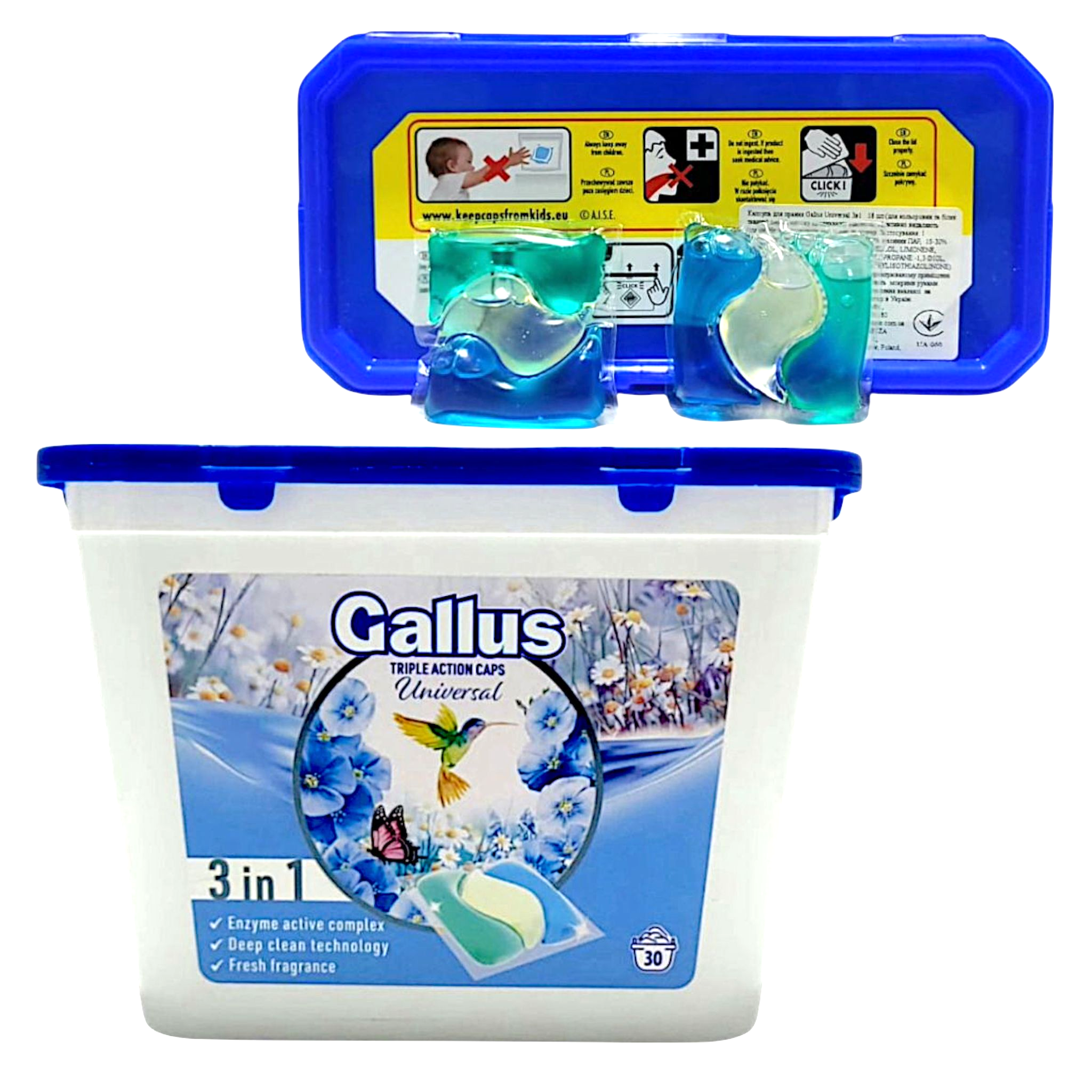 Капсулы для машинной стирки Gallus Universal 3in1 30 циклов стирки 30 шт. 490 г (301701) - фото 2 Капсулы для машинной стирки Gallus Universal 3in1 30 циклов стирки 30 шт. 490 г (301701) - фото 2