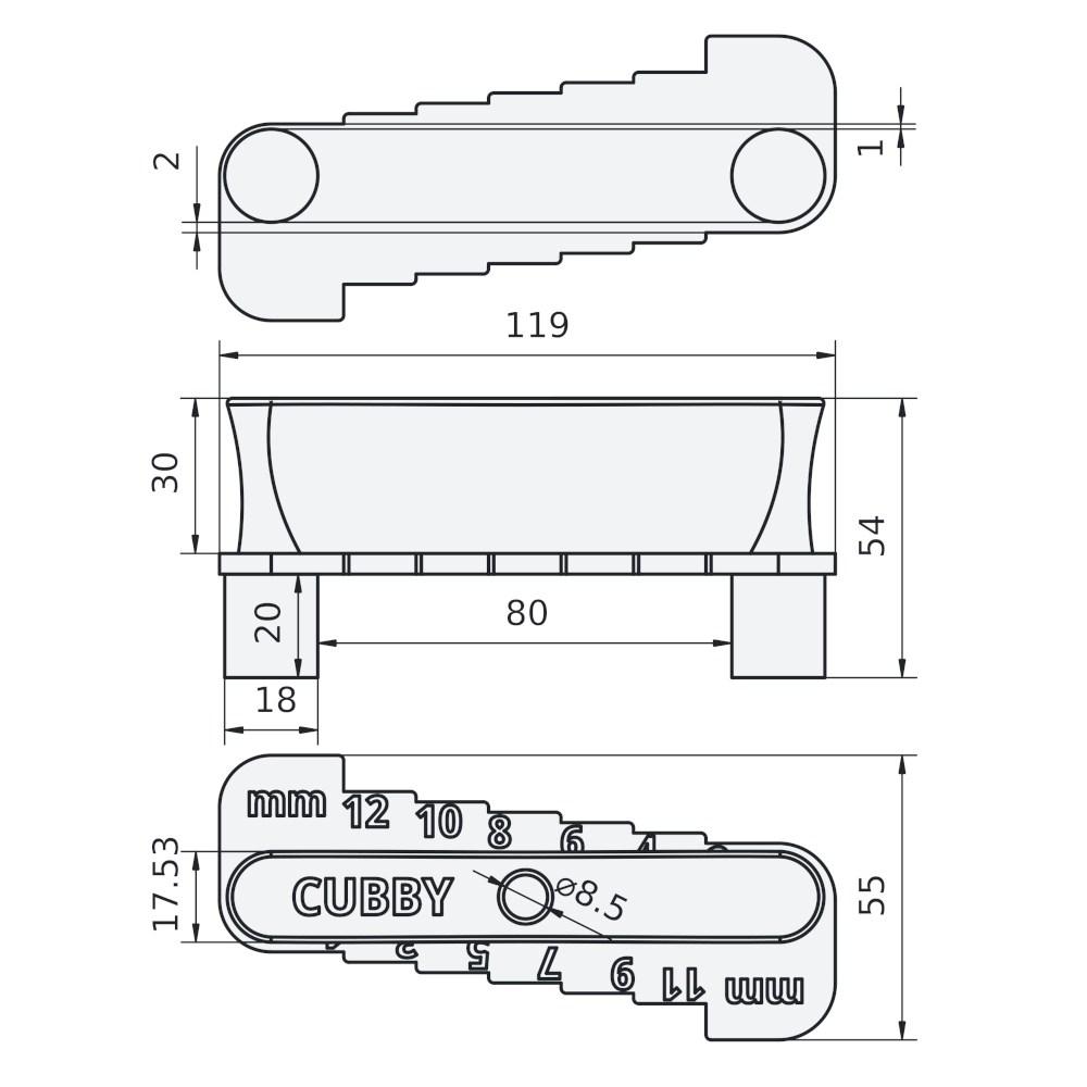 Шаблон центрошукач для розмітки осьової та паралельних ліній 80 мм (TUL.CMARK.01) - фото 8 Шаблон центрошукач для розмітки осьової та паралельних ліній 80 мм (TUL.CMARK.01) - фото 8