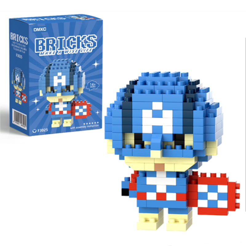 Конструктор фигурка BRICKS пиксели Капитан Америка 219 деталей (F3025)