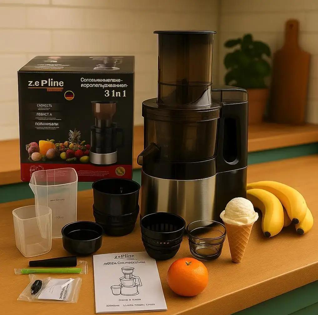 Соковыжималка шнековая Zepline ZP-6058 3000 Вт с мороженицей с чашей 0,3 л - фото 6