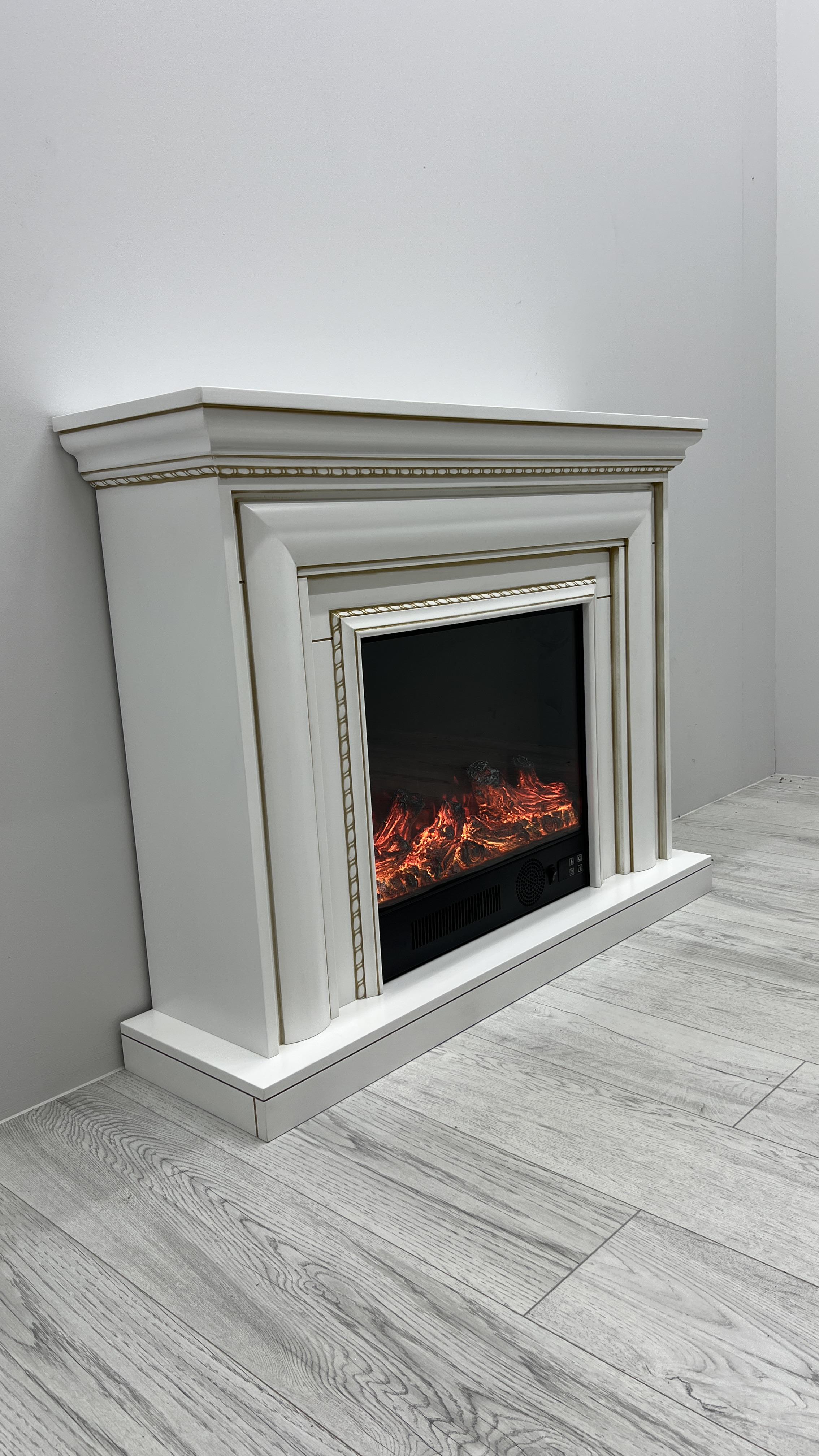 Камін електричний Elizabet Gold Bluetooth звук потріскування дров 1500 Вт (10080126) - фото 5