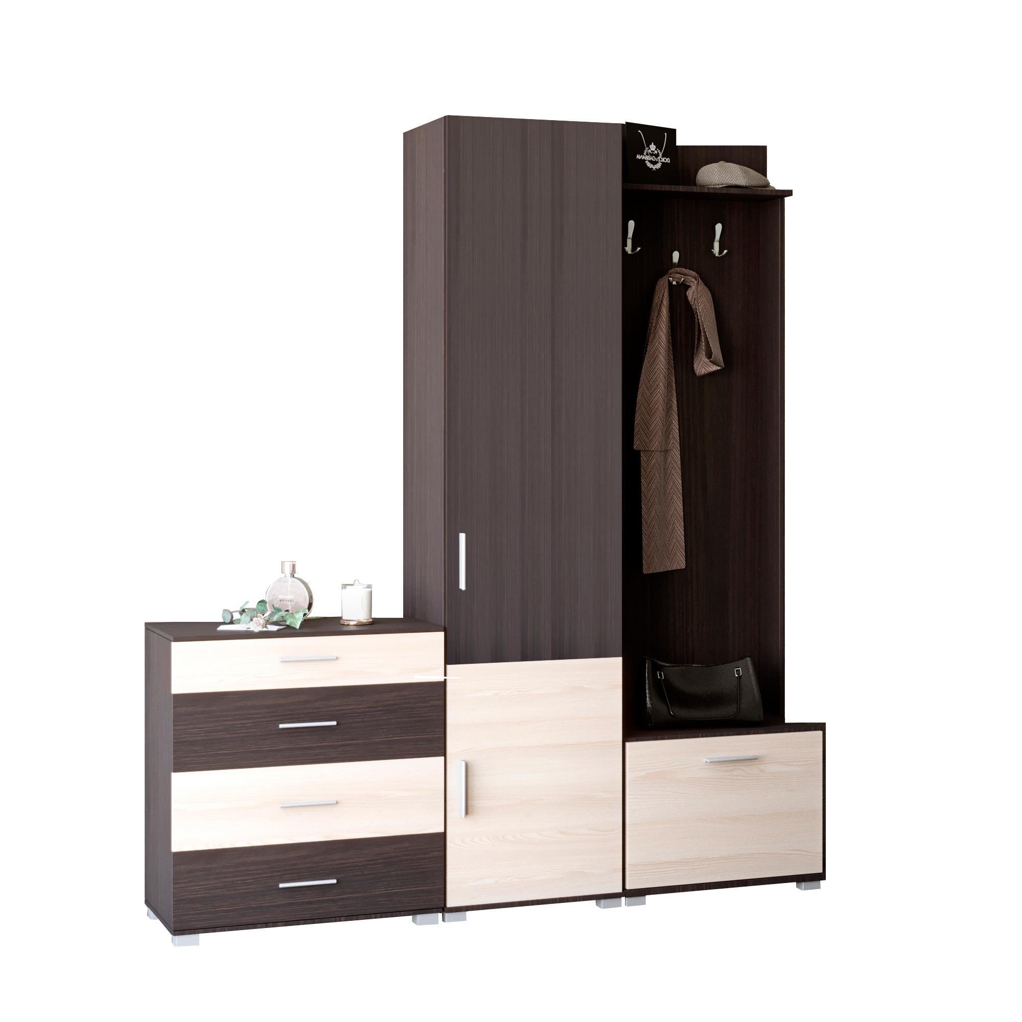 Прихожая модульная Эверест Бриз-2 Венге/Дуб молочный (DTM-2665)