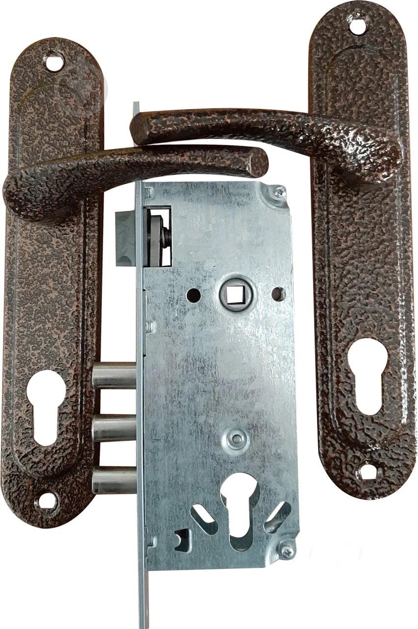 Замок врiзний Аріко ЗВ-7 з ручкою без циліндра Мідний антик (18038756)