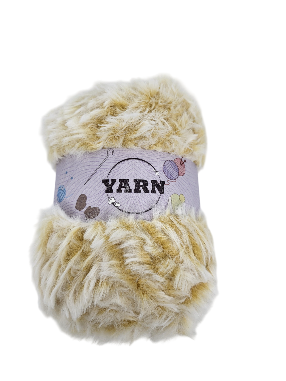 Пряжа Yarn под мех 100 г Бело-желтый