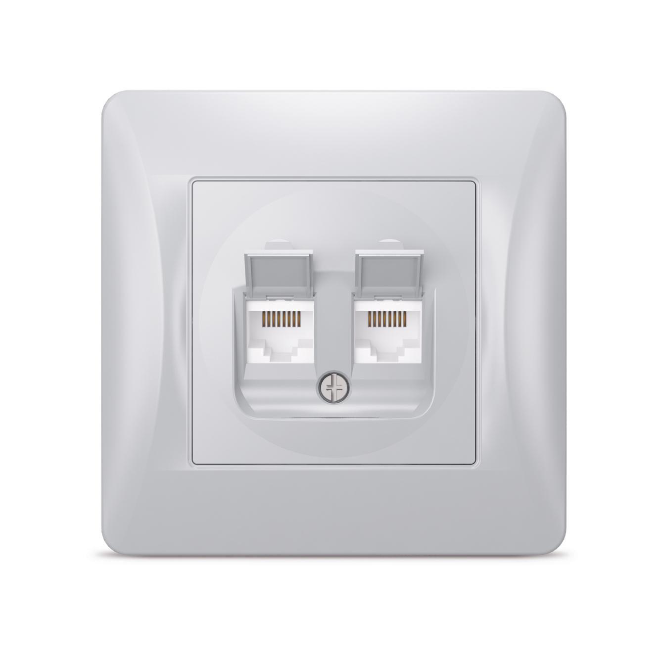 Розетка комп'ютерна двомісна Videx Binera RJ-45 CAT6 Срібний шовк (00000019603) Розетка комп'ютерна двомісна Videx Binera RJ-45 CAT6 Срібний шовк (00000019603)