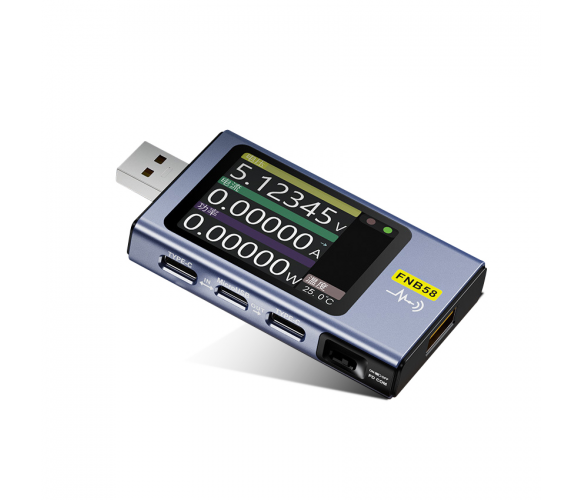 Тестер анализатор для зарядки зарядки Fnirsi FNB58 BT Bluetooth USB профессиональный вольтметр/амперметр Blue (19170) Тестер анализатор для зарядки зарядки Fnirsi FNB58 BT Bluetooth USB профессиональный вольтметр/амперметр Blue (19170)