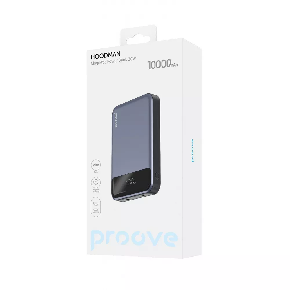 Внешний аккумулятор Proove Magnetic PowerBank Hoodman 20W 10000mAh Gray - фото 3