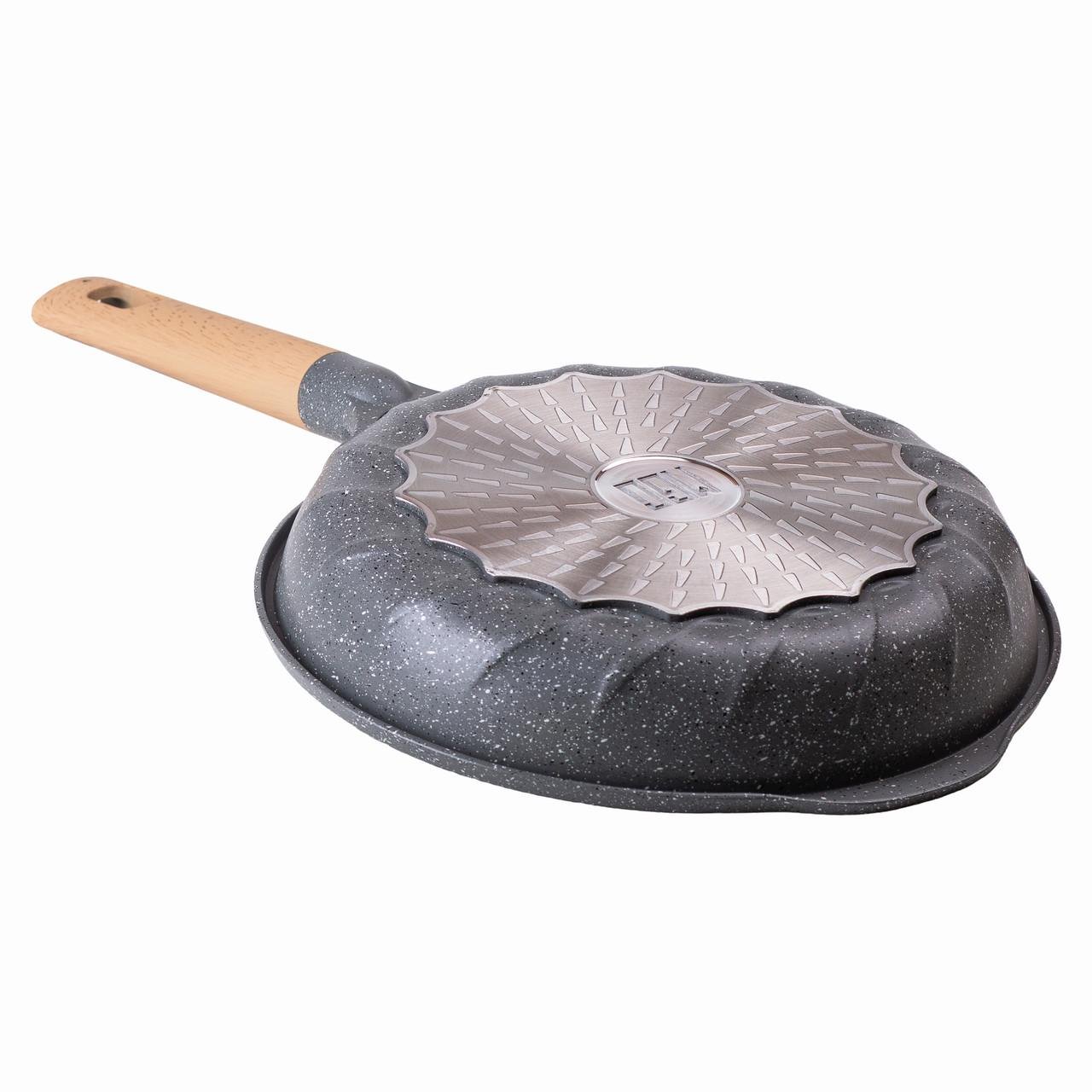 Сковорода алюминиевая MGC мраморное антипригарное покрытие 2,2 л 26 см Серый - фото 3 Сковорода алюминиевая MGC мраморное антипригарное покрытие 2,2 л 26 см Серый - фото 3