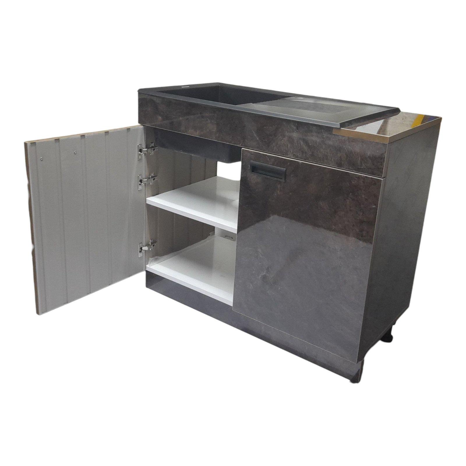 Тумба кухонная пластиковая Mikola-M с покрытием HPL 5029 и каменной мойкой Адамант 100 см (2414) - фото 7 Тумба кухонная пластиковая Mikola-M с покрытием HPL 5029 и каменной мойкой Адамант 100 см (2414) - фото 7