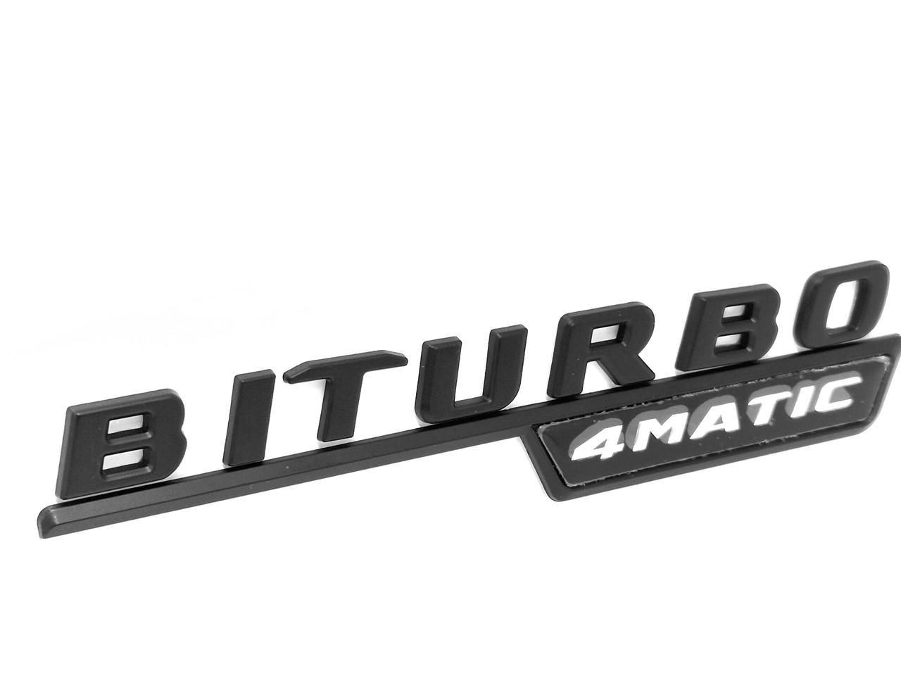 Эмблема надпись biturbo 4matic Mercedes 1 шт. Matt black (2430424038)
