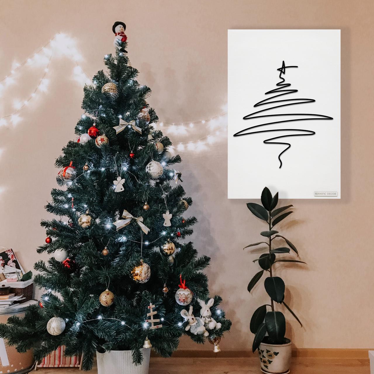 Картина интерьерная абстрактная Manific Decor Christmas tree Елка 30х40 см Черный (1.075.4030) - фото 2