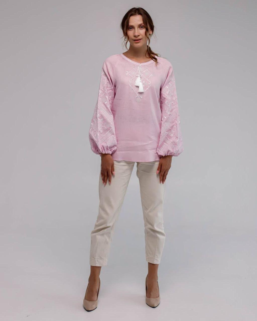 Вышиванка женская р. 40 Розовый (651) - фото 3 Вышиванка женская р. 40 Розовый (651) - фото 3