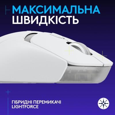 Комп'ютерна мишка Logitech G309 Lightspeed Wireless/Bluetooth White (910-007207) - фото 2