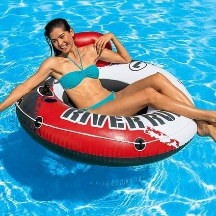 Надувное кресло-круг для отдыха на воде, с подстаканниками и тросом, 135 см. Intex красное - фото 3 Надувное кресло-круг для отдыха на воде, с подстаканниками и тросом, 135 см. Intex красное - фото 3