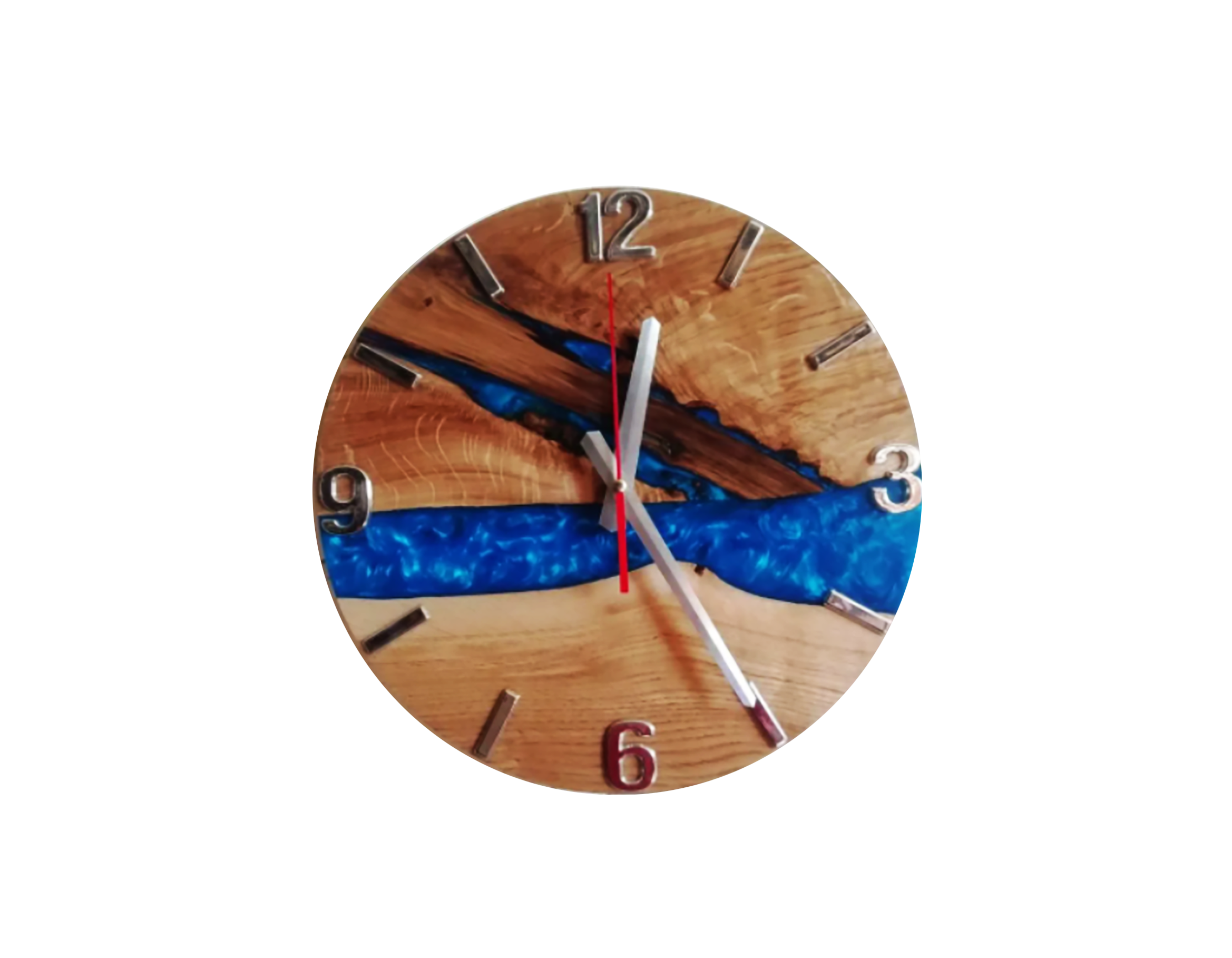 Деревянные часы Просто и Легко HandMade "Часы-река" из эпоксидки 33х2,3 см Деревянные часы Просто и Легко HandMade "Часы-река" из эпоксидки 33х2,3 см