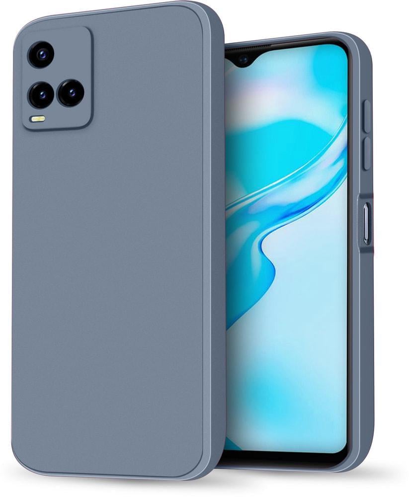 Силиконовый чехол HardCorner Vivo Y21 (с микрофиброй) Gray Blue (34823-6D)