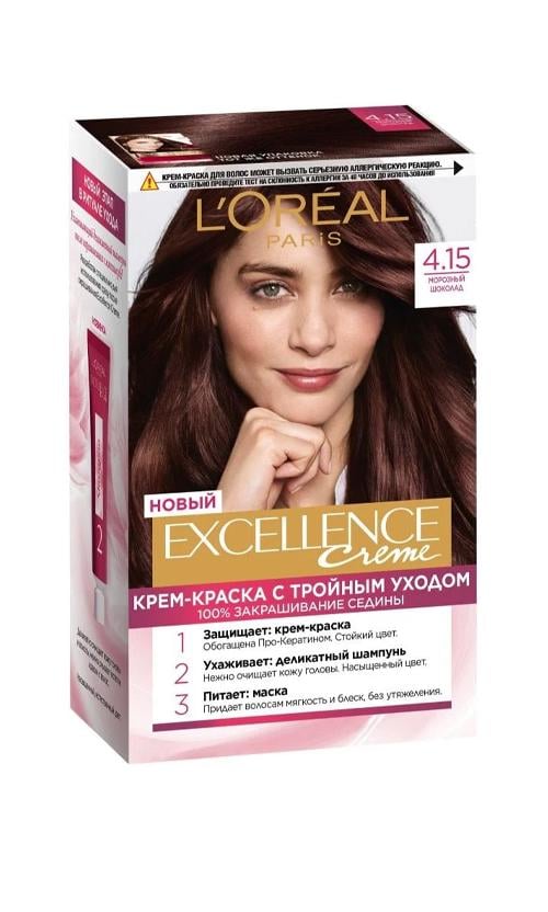 Фарба для волосся L'Oreal Paris Excellence Creme 4,15 Морозний шоколад (2835)