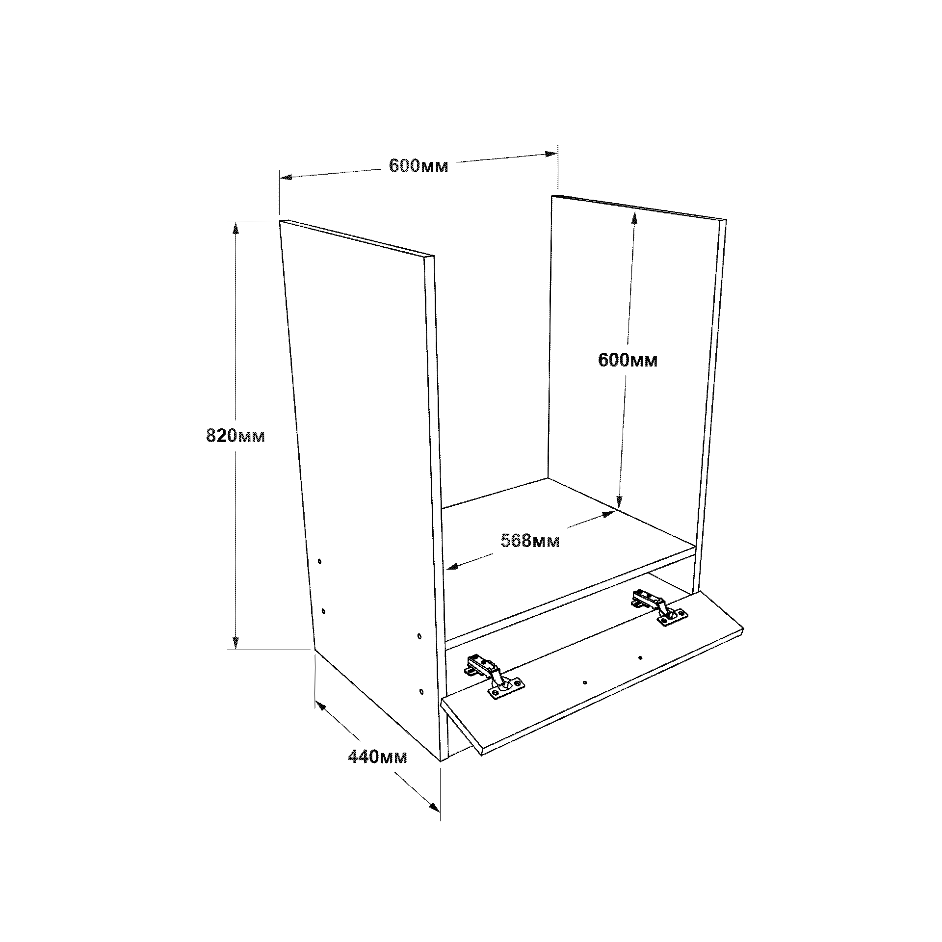 Шкаф кухонный нижний без столешницы Эверест Эко под духовку 600 60х46х82 см Белый/Дуб крафт белый (09082) - фото 3 Шкаф кухонный нижний без столешницы Эверест Эко под духовку 600 60х46х82 см Белый/Дуб крафт белый (09082) - фото 3