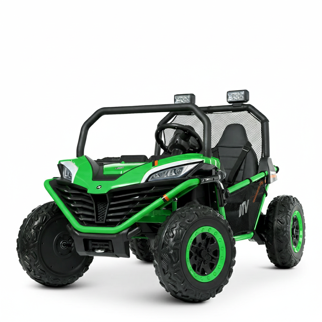 Джип детский двухместный Bambi Racer M 4969EBLR-5 24V 4 мотора/кожаное сиденье/EVA колеса Зеленый (32162342)