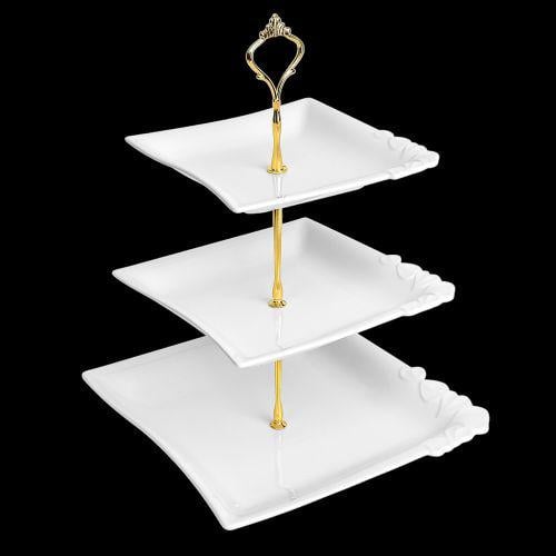 Фруктовниця порцеляна 3 яруси Edge 7/8/10" - фото 3