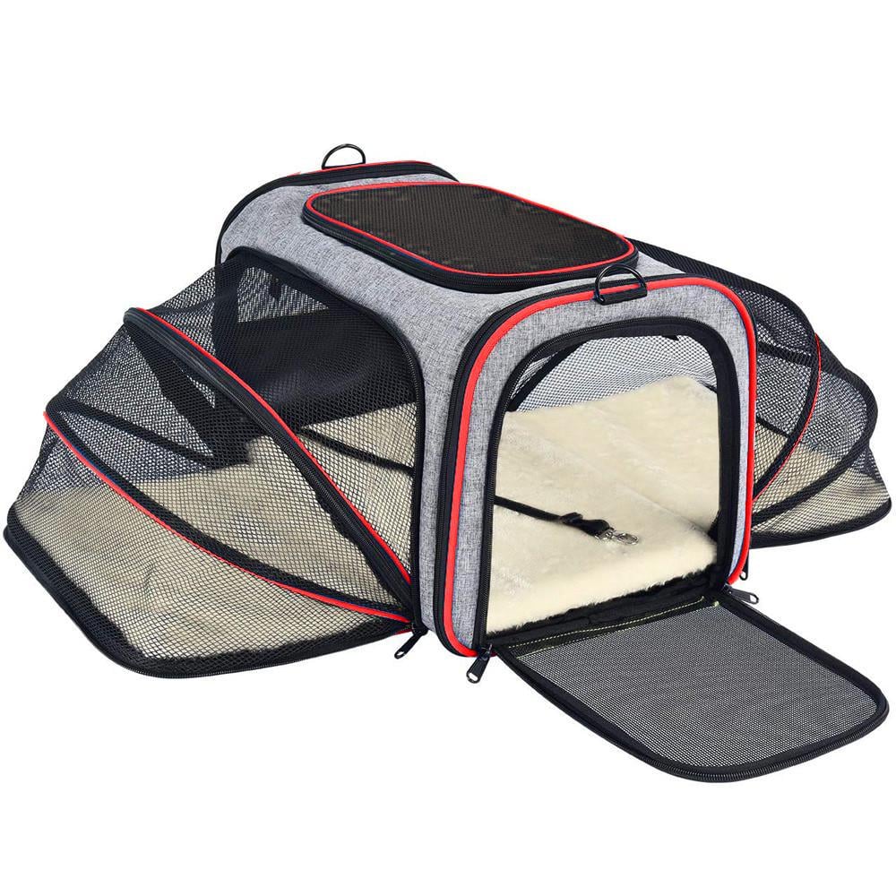 Сумка для переноски домашних питомцев CosmoPet CP-05 раскладная 78x47x29 см Grey/Red (3_04992)