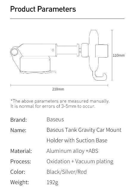 Держатель автомобильный Baseus Tank Gravity Car Mount Holder With Suction Base Tarnish Black Автодержатель для телефона Черный (SUYL-TK01) - фото 19