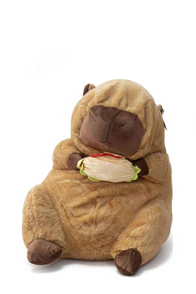 Дитячий набір Іграшка плед «Капібара» з бургером м’яка іграшка 60 см з пледом 1,20 × 1,50 м Дитячий набір Іграшка плед «Капібара» з бургером м’яка іграшка 60 см з пледом 1,20 × 1,50 м