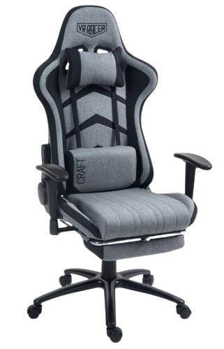 Кресло VR Racer Textile Craft Серый/Черный