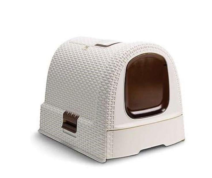 Туалет Curver для кошек закритий 51х39х40 см Кремовый