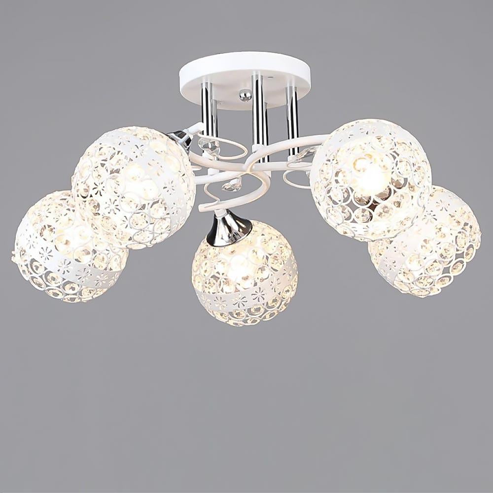 Люстра потолочная Light House SR-20388/5 WT+CR D510хH235 E27 Белый/Хром Люстра потолочная Light House SR-20388/5 WT+CR D510хH235 E27 Белый/Хром