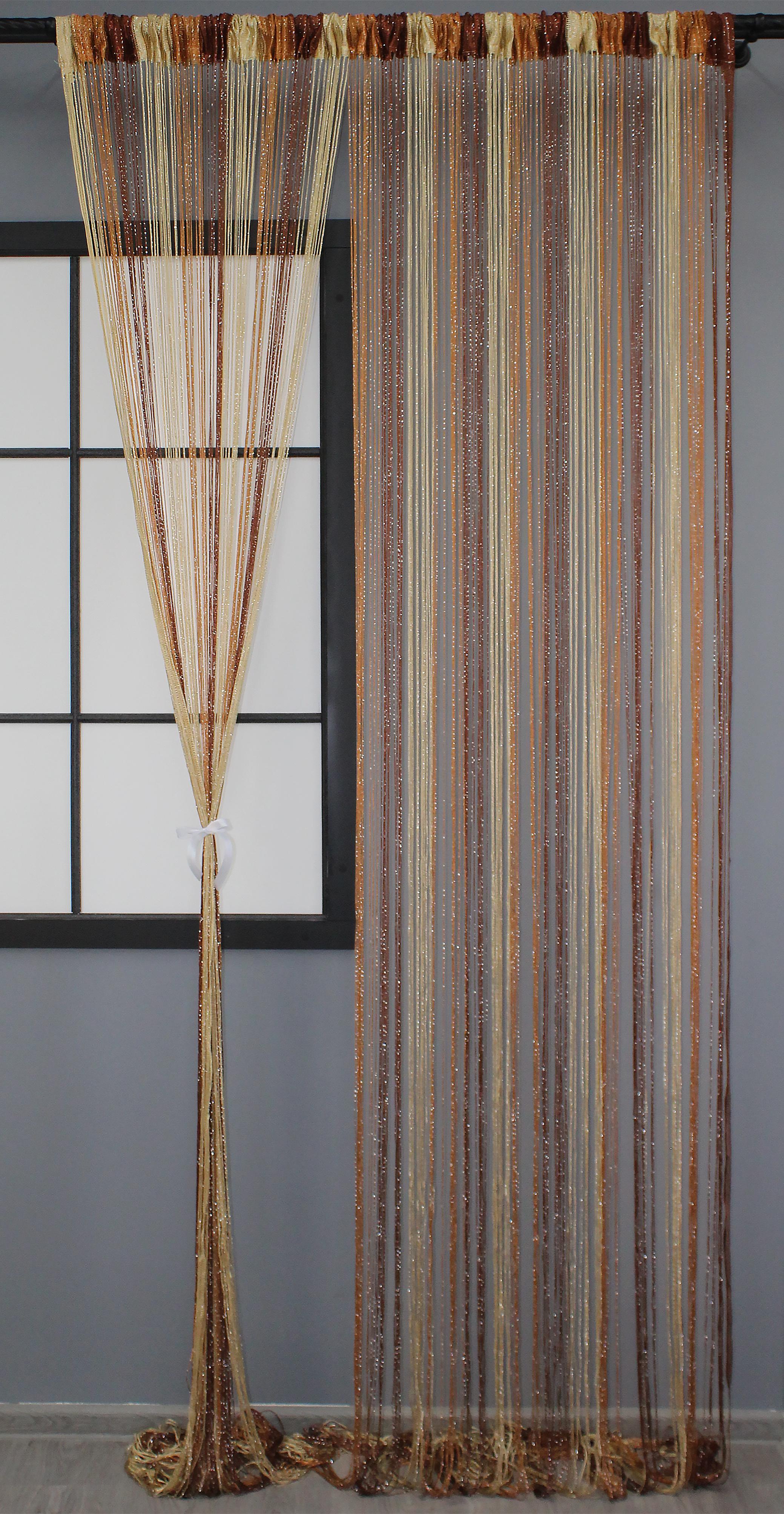 Шторы-нити Кисея с люрексом 300х300 см Разноцветный (61-032)