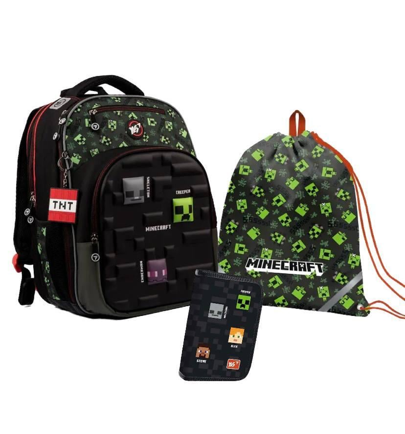 Набор школьный ортопедический рюкзак/пенал/сумка Yes S-96 Minecraft Chibi (559419К)