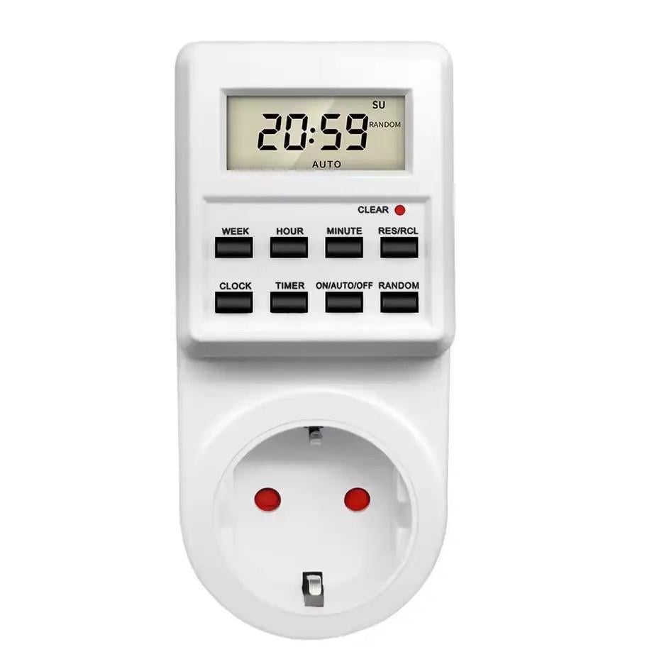 Умная розетка-таймер RIAS TS-ED01 LCD-дисплей 3600W White (3_08662)