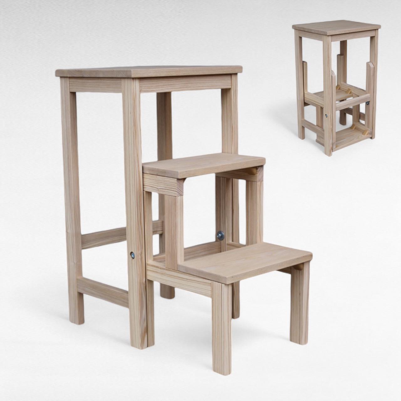 Табурет-лестница деревянный Студія Дерева Вільха ТД бытовой раскладной 3 ступеньки Бежевый (31002891) - фото 7 Табурет-лестница деревянный Студія Дерева Вільха ТД бытовой раскладной 3 ступеньки Бежевый (31002891) - фото 7