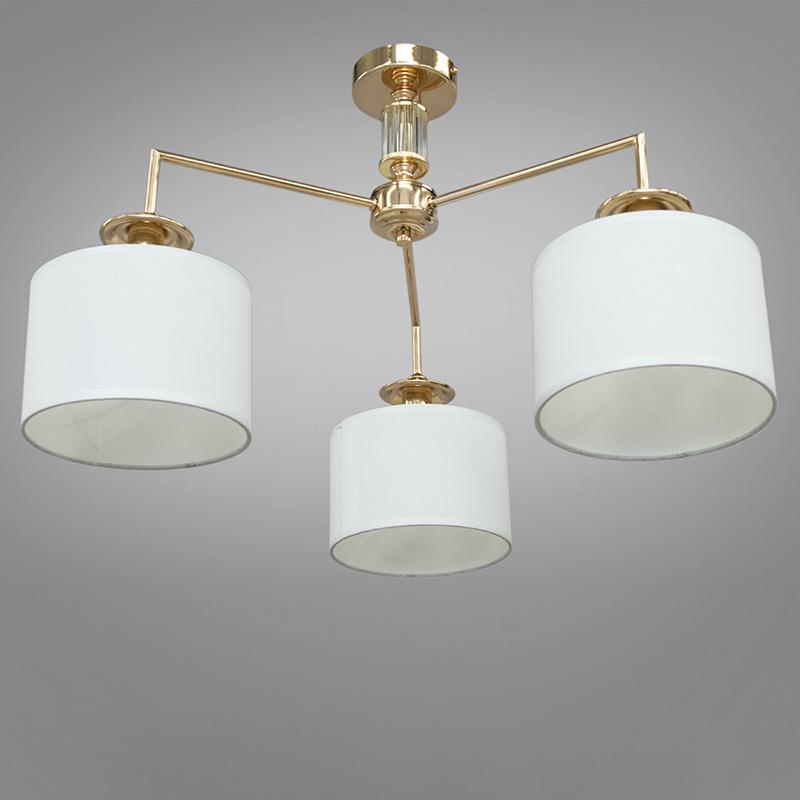 Стельова люстра з абажуром Light House Золотий/Білий (DS-18365/3G)