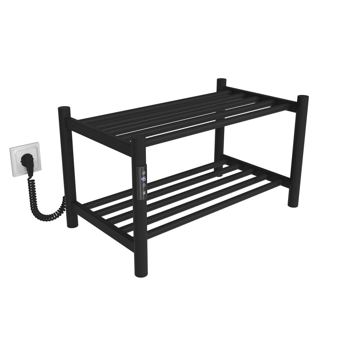 Сушилка электрическая Deffi Tiffany П2 JD03 левое подключение нержавеющая сталь 350х600 мм Черный (C.PT.35.60.2.EBL1)