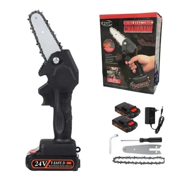 Пила цепная аккумуляторная Chainsaw 24V с шиной 6" с аккумулятором 2 шт. (31481148)