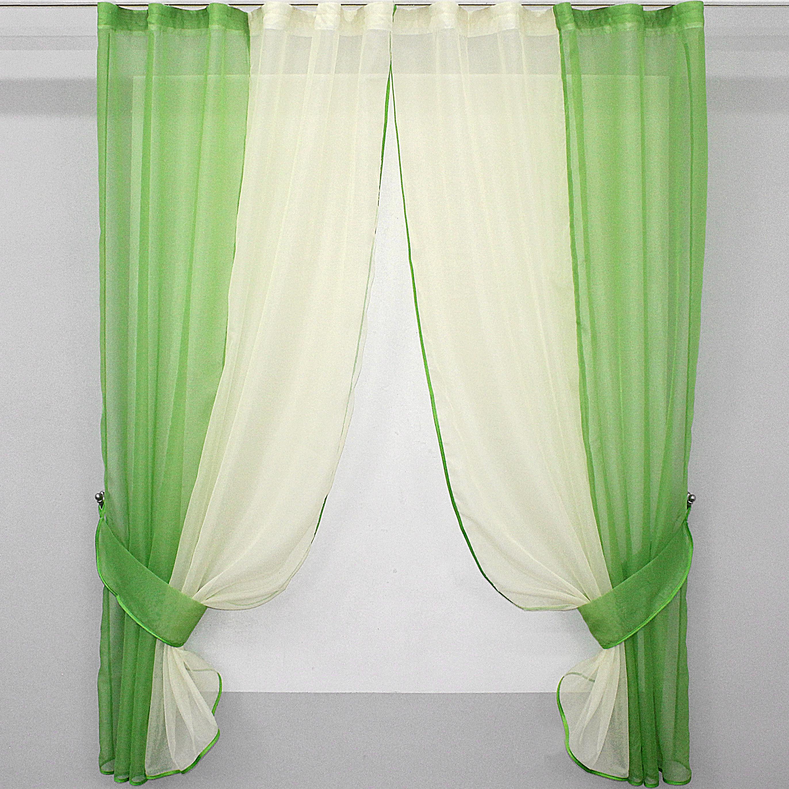 Шторы кухонные VR-Textil №017к комбинированные с подвязками 265х170 см Салатовый/Бежевый (50-379) Шторы кухонные VR-Textil №017к комбинированные с подвязками 265х170 см Салатовый/Бежевый (50-379)