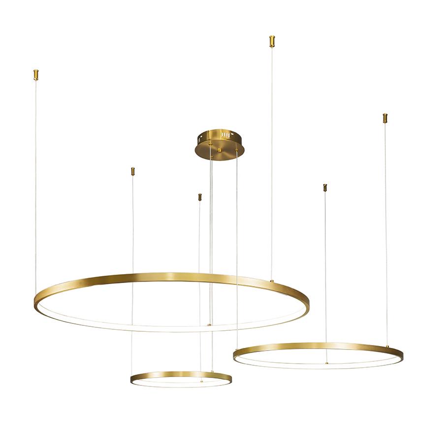 Люстра светодиодная Levistella 7529832-3B LED 400600800 Лофт с тремя плафонами кольцами и пультом Бронзовый (2592770449)