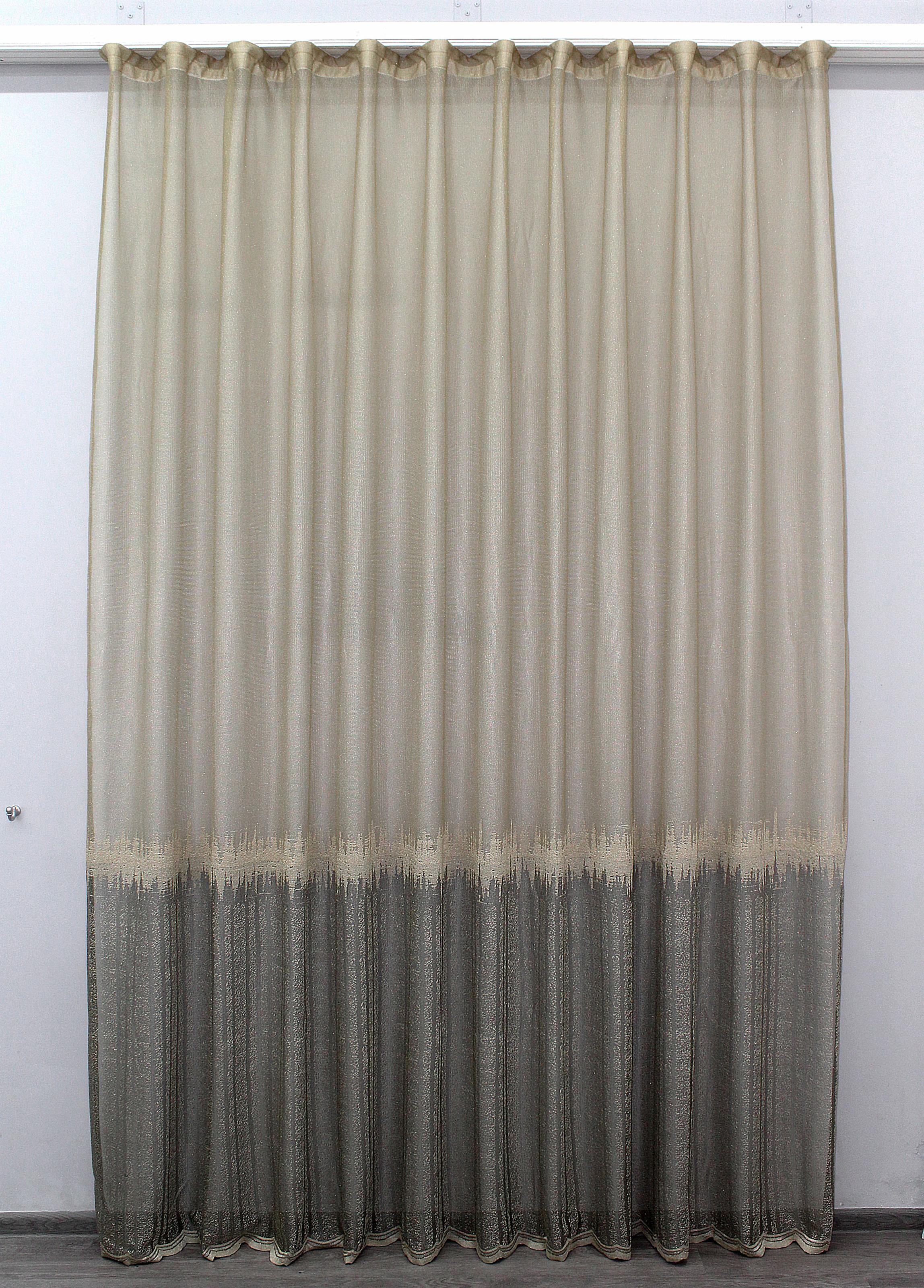 Тюль VR-Textil 1139т Greta жакард 300х270 см Бежевий/Графітовий (40-897)