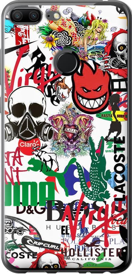 Чехол на Huawei Honor 9 Lite Many different logos (4022u-1359-42517)