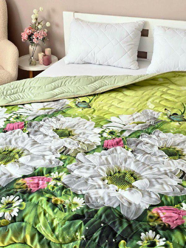 Ковдра літня двостороння з малюнком напівтораспальне 150x210 см Салатовий (27503967) - фото 1 Ковдра літня двостороння з малюнком напівтораспальне 150x210 см Салатовий (27503967) - фото 1