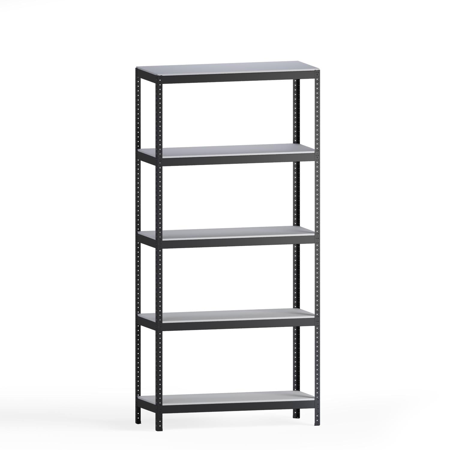 Стеллаж металлический покрашенный ЧК-80 макс. 150 кг/на полку RAL 7024 2500х600х500 мм 5 полки ДСП ламинированные