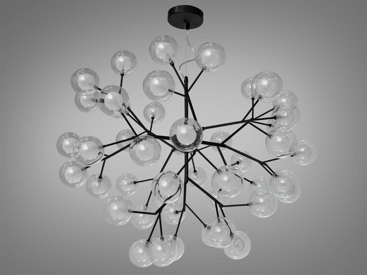 Люстра для зала 887-45BBK-LS Светлячок 45 ламп Черный (2054372473)